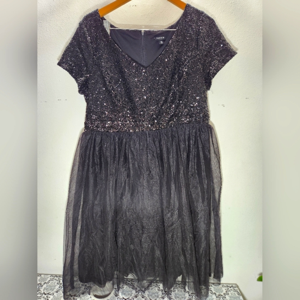 Torrid Sequin and mesh dress
